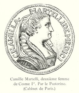 Camille Martelli, segunda esposa de Cosimo I, Pelo Pastorino, Gabinete de Paris (gravura) de Italian School