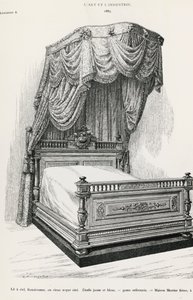 Canopy cama, por Mercier Freres, Paris, ilustração de L