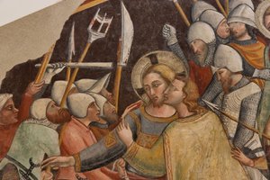 Captura de Cristo, pelo Mestre da abside direita de São Francisco em Montefalco, afresco destacado, final do século XIV de Italian School