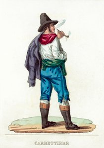 Carrettiere (gravação a cores) de Italian School
