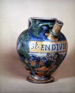 Jarro cerâmico de Urbin. Século XVI. Museo del Castello. Milão de Italian School