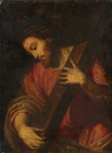 Cristo carregando a Cruz (óleo sobre painel) de Italian School