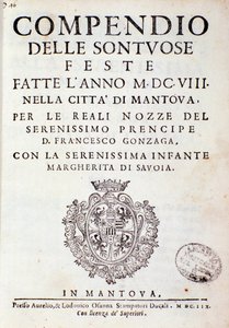 Crônicas descrevendo as celebrações organizadas em Mântua pelo príncipe de Gonzaga (1608) de Italian School