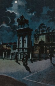 Monumento Colleoni, Veneza (litografia a cores) de Italian School