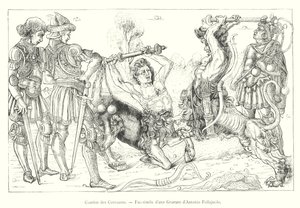 Combate aos Centauros, Fac-símile de uma Gravura de Antonio Pollajuolo de Italian School