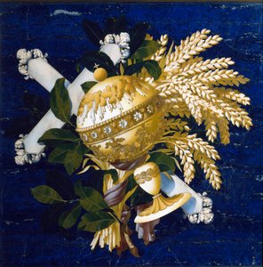 Composição. (Marchetaria de mármore incrustado. de Italian School