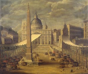 Procissão de Corpus Christi na Piazza San Pietro de Italian School