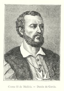 Cosimo II de Medicis, Dessin de Garcia (gravura) de Italian School