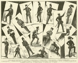 Roupas Militares Venezianas de 1848-49 (gravura) de Italian School