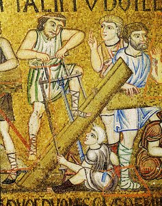 Artesãos que constroem a Arca ... (mosaico) de Italian School