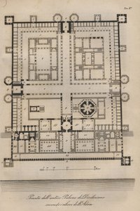 Croácia - Split - Palácio Diocleciano Reconstruído por Robert Adam (Palácio do Imperador Romano Diocleciano (Gaius Aurelius Valerius Diocletianus, 245-316). gravura de "Hábitos e costumes de todos os povos do universo". Ou História do Governo de Italian School
