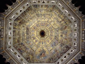 Cúpula do Batistério de San Giovanni (mosaico) de Italian School