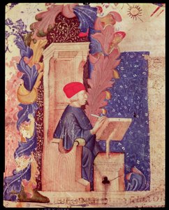 Dante escrevendo A Divina Comédia de Italian School