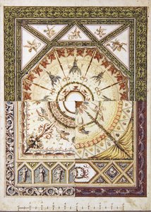 Design para um tecto neoclássico alternativo, c.1790 (aguarela com caneta e tinta sobre papel) de Italian School