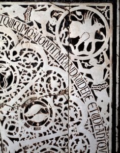 Detalhe do chão de mármore original do século XI-XIII de Italian School