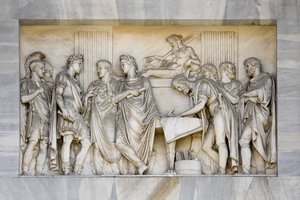 Detalhe do Arco da Paz, Milão, Itália (mármore) de Italian School