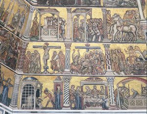Detalhe do teto, Batistério, Florença (mosaico) de Italian School
