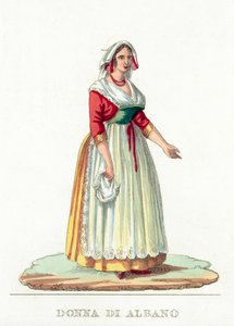 Donna Di Albano (gravura a cores) de Italian School