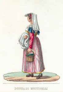 Donna Di Monticelli (gravura a cores) de Italian School