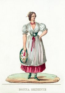 Donna Eminente (gravura colorida) de Italian School