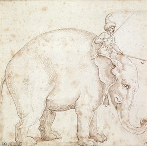 Elefante Hanno e seu Mahout de Italian School