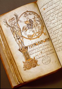 Entrada em Jerusalém Manuscrito da escola de Bolonha. (MS.123-Foglio 54 v) Roma do século XI, Biblioteca Angélica de Italian School