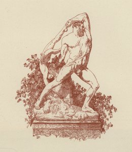 Hércules e Lica de Canova (litografia) de Italian School