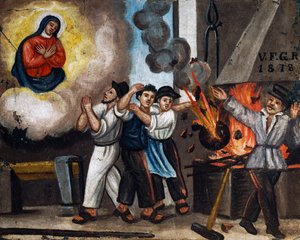 Explosão no trabalho, ex-voto de Italian School