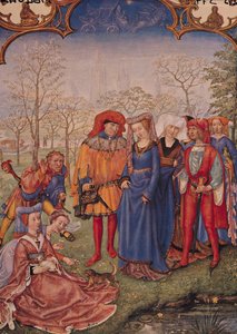 F.4v Mês de Abril: Uma Procissão de Casamento, de Brevarium Grimani de Italian School