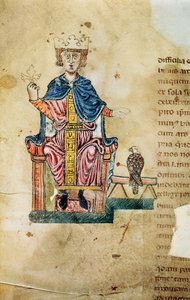 APC 2 de Svevia, ilustração da arte de caça com aves, c.1220-50 de Italian School