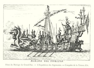 Festa de casamento do Grão-Duque, Expedição dos Argonautas, Conquista do Velo de Ouro (gravura) de Italian School