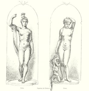 Figurines du Piedestal, Pallas, Venus (gravura) de Italian School