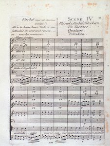 Primeira página de Sheet music of Lodoiska (cena 4), ópera de Luigi Cherubini de Italian School