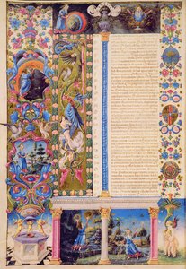 Fol.5v Génesis. Criação do Universo, a partir da Bíblia de Borso d