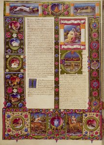 Fol. Fim do Livro de Moisés, Início do Livro de Josué, da Bíblia de Borso d