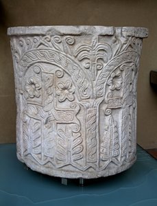 Font, originalmente da igreja de St Agatha em Quirinale de Italian School