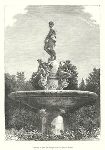 Fonte de João de Bolonha nos Jardins Boboli (gravura) de Italian School