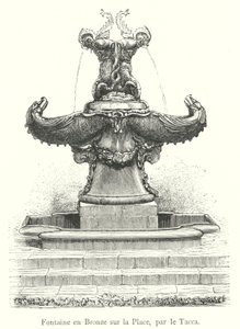 Fonte de Bronze na praça, por Tacca (gravura) de Italian School