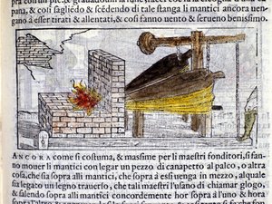 Forja - na "Pirotecnia" de Biringuccio de Italian School