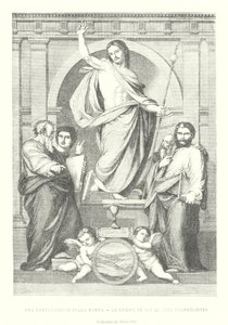 Fratolommeo della Porta, Cristo e os Quatro Evangelistas, Coleção Pitti Palace (gravura) de Italian School