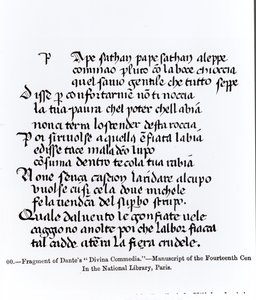 Fragmento de &39;Divina Commedia&39; de Dante (1265-1321), ilustração de &39;Ciência e Literatura na Idade Média e Renascença&39;, escrita e gravada por Paul Lacroix, 1878 de Italian School