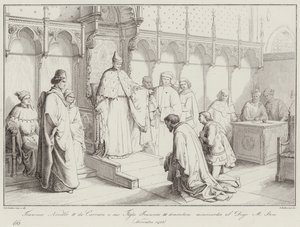 Francesco Novello II da Carrara e seu Filho Francesco III pedem misericórdia ao Doge Michele Steno de Italian School