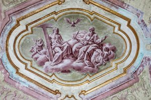 Abóbada com frescos da cripta da abside posterior da catedral de Italian School