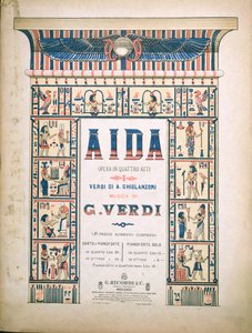 Capa para a partitura de Aida, de Giuseppe Verdi (1813-1901) de Italian School