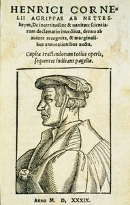 O frontispício da vaidade de Invectiva orador Ciências Incertitudine, por Heinrich Cornelius Agripa, 1539 (impressão e gravura no papel) de Italian School