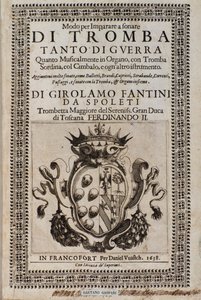 Frontispício do Caminho para aprender a trompete método sonare para aprender trompete por Girolamo Fantini (1600-1675) de Italian School