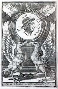 Frontispício de Lucans Pharsalia por Marcus Annaeus Lucanus, edição publicada em 1663 de Italian School