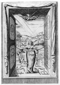 Frontispício de Trigonometria por Bonaventura Cavalieri, 1643 de Italian School