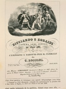 Frontispício a uma redução do cravo "Ricciardo e Zoraide" de Gioachino Rossini (litho) de Italian School