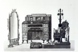 Móveis em estilo grego de Decorações Arquitetônicas de Gaetano Landi, gravado por G. DArgenzio, 1810 de Italian School
